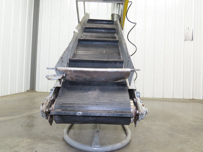 60"L Adjustable Incline Portable Parts Conveyor 12" Cleated Belt 115V 60FPM