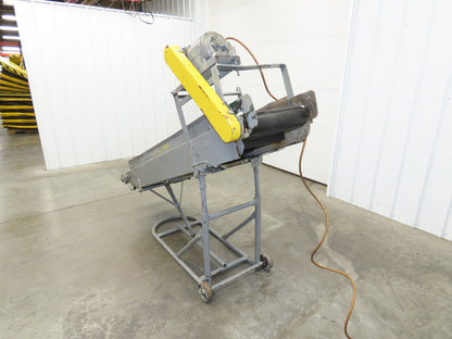 84"L Adjustable Incline Portable Parts Conveyor 16" Cleated Belt 115V 60FPM