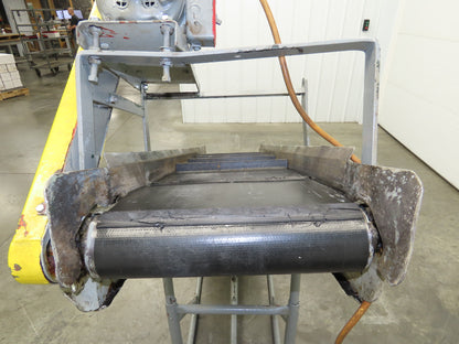 84"L Adjustable Incline Portable Parts Conveyor 16" Cleated Belt 115V 60FPM