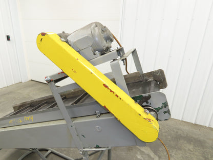 84"L Adjustable Incline Portable Parts Conveyor 16" Cleated Belt 115V 60FPM