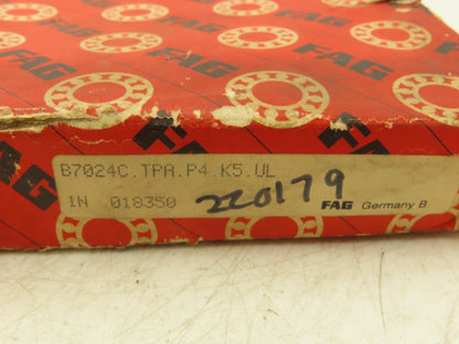 Fag B7024 CA Spindle Ball Bearing 120mm-ID x 180mm-OD x 28mm-Width