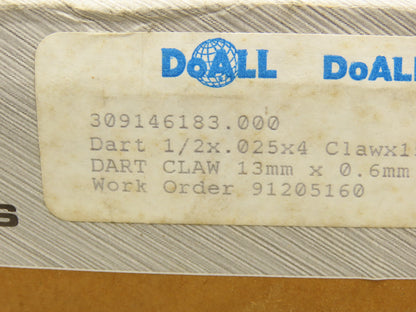 Doall 309146183 Dart Claw 4 TPI Metal Bandsaw Blade 1/2 x .025 x 4  Lot of 9