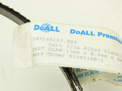 Doall 309146183 Dart Claw 4 TPI Metal Bandsaw Blade 1/2 x .025 x 4  Lot of 9