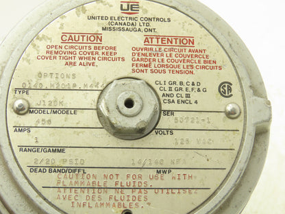 United Electric Controls J120K Pressure Switch 125VAC 456A 2/20PSID 3/4"NPT