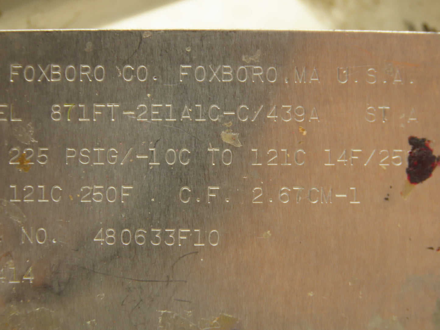 Foxboro 871FT-2E1A1C-C/439A Torodial Flow-Through Conductivity Sensor 225 PSIG