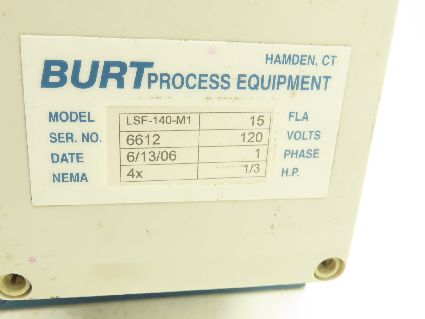Burt Process Equipment LSF-140-M1 Mechanical Float Switch 120VAC 1/3Hp Nema 4x