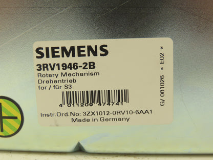 Siemens 3RV1946-2B Rotary Mechanism Circuit Breaker Interlock Kit Missing Knob