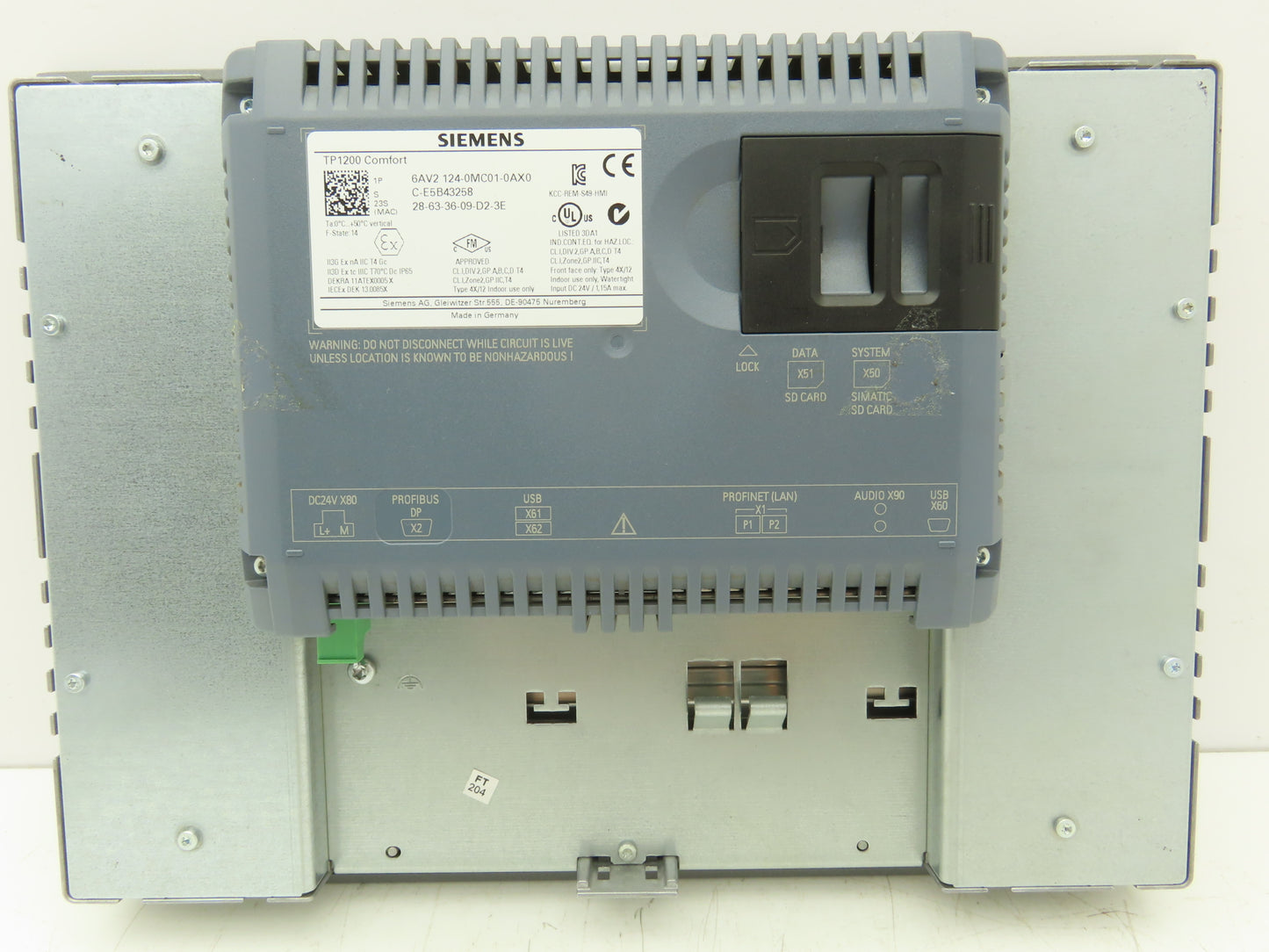 Siemens 6AV2 124-0MC01-0AX0 Simatic HMI Touch Screen Control Panel TP1200