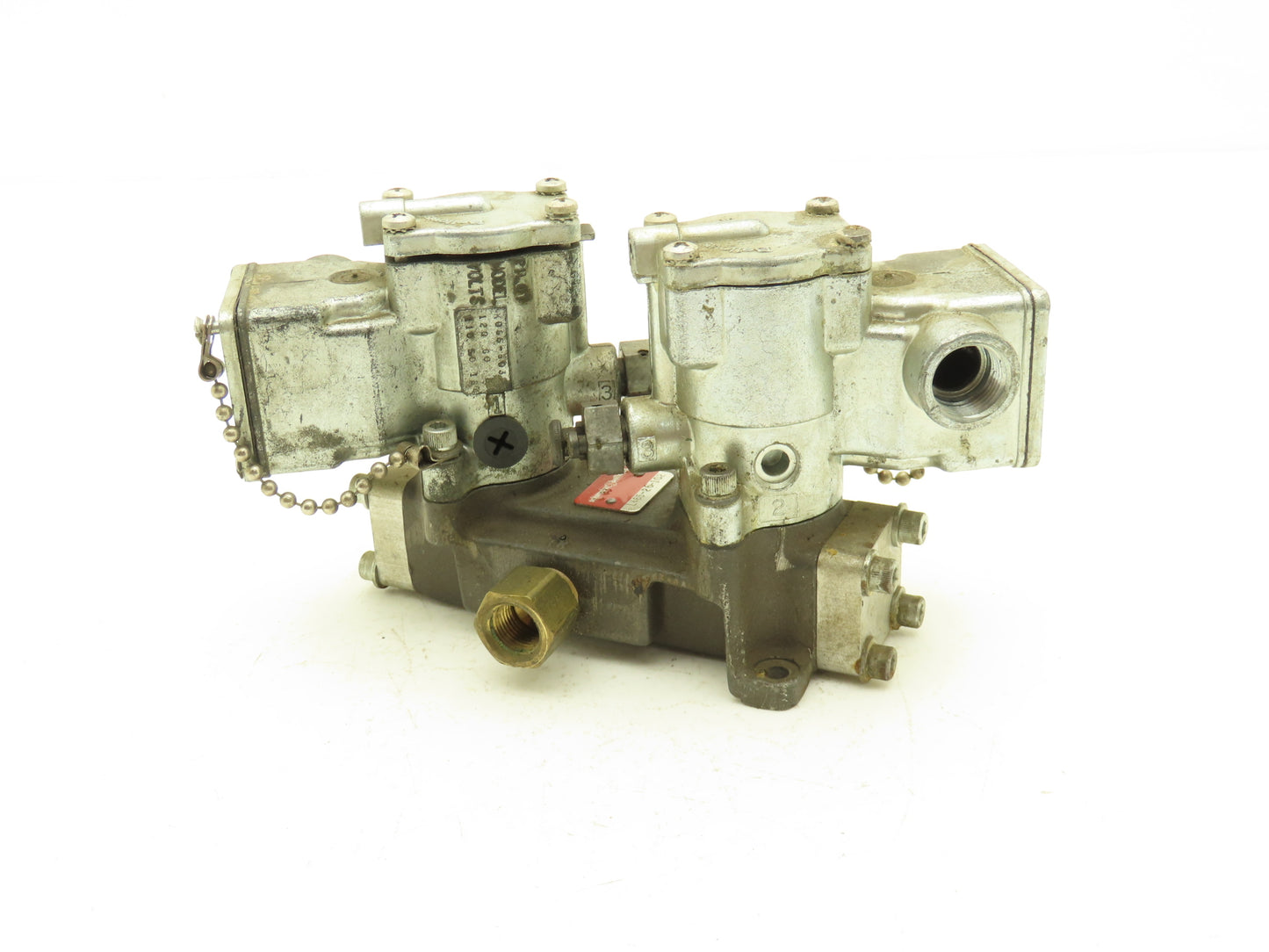 Schrader Bellows K065-6035 L465-26-102 Double Pilot Valve Manifold Assembly 120V