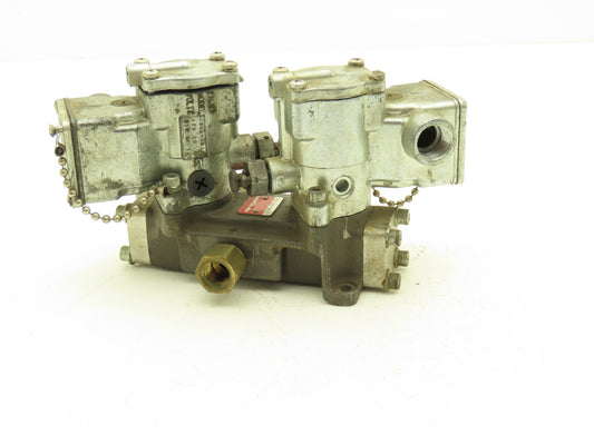 Schrader Bellows K065-6035 L465-26-102 Double Pilot Valve Manifold Assembly 120V