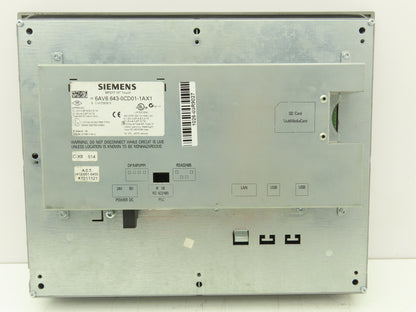 Siemens 6AV6 643-0CD01-1AX1 MP277 Simatic 10" HMI Touch Screen Control Panel