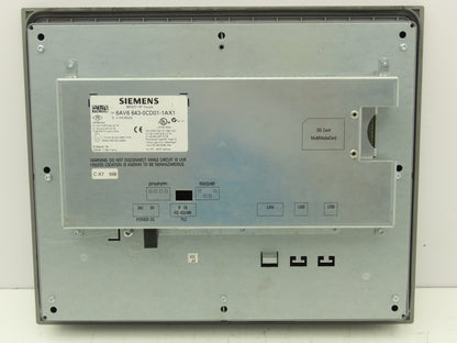 Siemens 6AV6 643-0CD01-1AX1 MP277 Simatic 10" HMI Touch Screen Control Panel