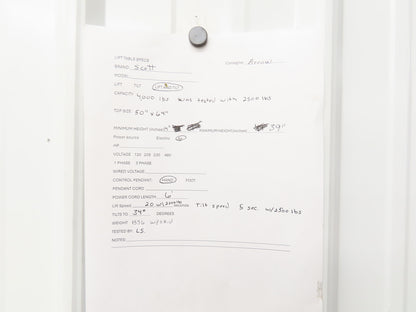 Scott Pneumatic 25" Lift Tilt Table Tote 4000lbs 34° Degree Tipper 64x50" Top