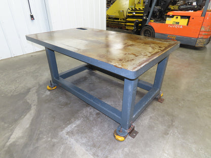 2" Steel Top Machine Base Welding Table Work Bench 58x36" Top 26" H
