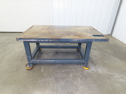 2" Steel Top Machine Base Welding Table Work Bench 58x36" Top 26" H