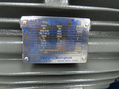 Filtertech S30102E MOD Spencer Centrifugal Blower Vacuum 6x6" 15Hp 230/460V 3Ph