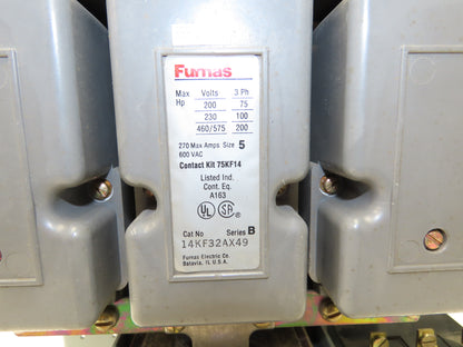 Furnas 14KF32AX49 Size 5 Motor Starter Contactor 200Hp 600V 3PH 120V Coil