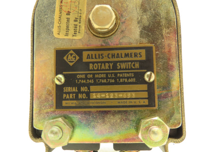 Allis-Chalmers 14-123-653 Hand Operated Rotary Switch 8 Terminal