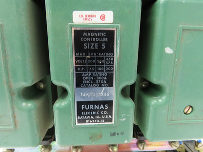Furnas 14KF32AX49 Size 5 Motor Starter Contactor 200Hp 600V 3PH 120V Coil