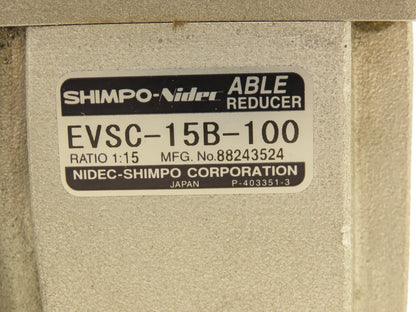 Nidec-Shimpo EVSC-15B-100  1:15 Ratio Gear Reducer W/ M-Z1-IAA100-TA Servo Motor