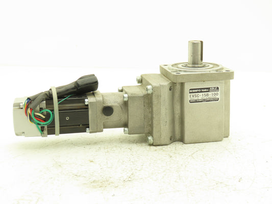 Nidec-Shimpo EVSC-15B-100  1:15 Ratio Gear Reducer W/ M-Z1-IAA100-TA Servo Motor