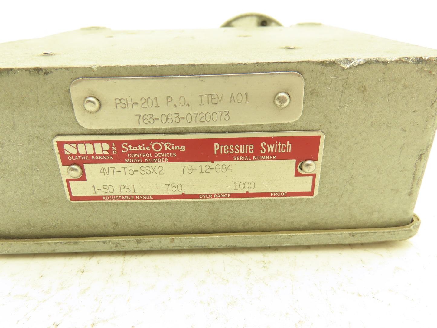 SOR 4V7-T5-SSX2 Pressure Switch 1-50 PSI