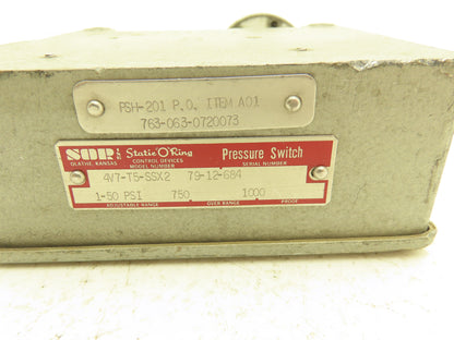 SOR 4V7-T5-SSX2 Pressure Switch 1-50 PSI
