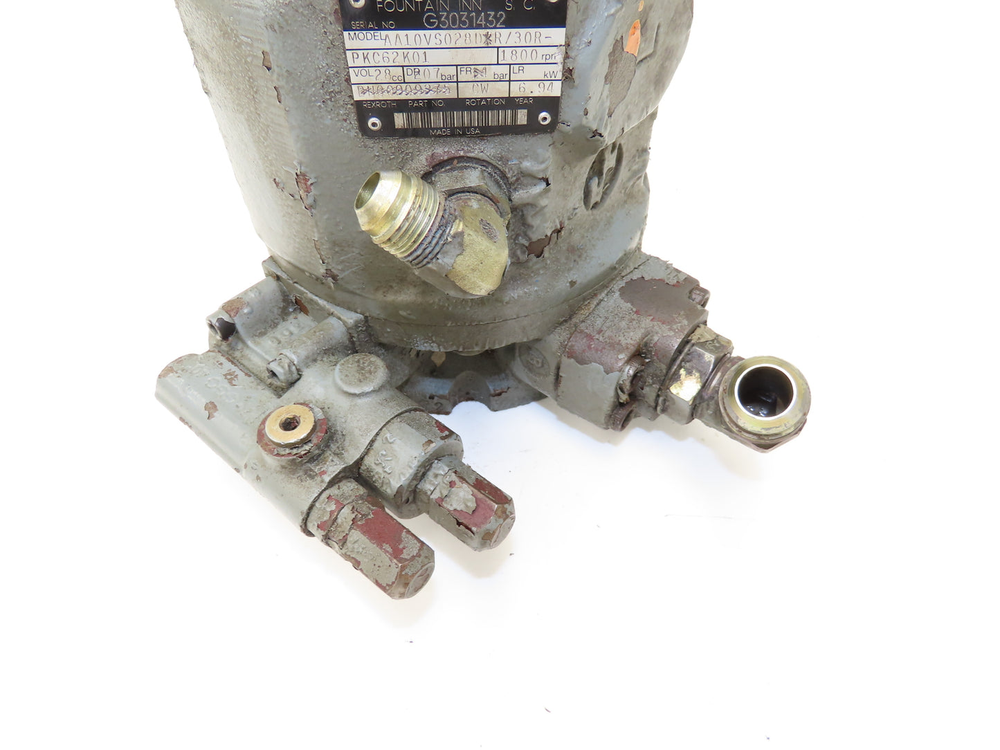 Rexroth AA10VS028DFR/30R-PKC62K01 Hydraulic Axial Piston Pump 1800 RPM Vol 28cc