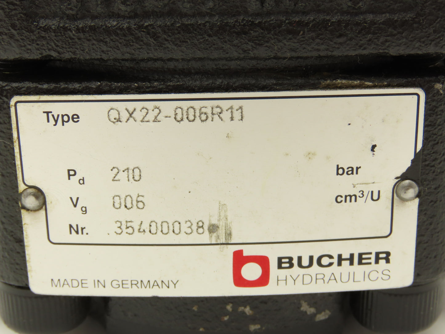 Bucher QX22-006R11 Hydraulic Rotary Gear Vane Pump 16mm Spline Shaft