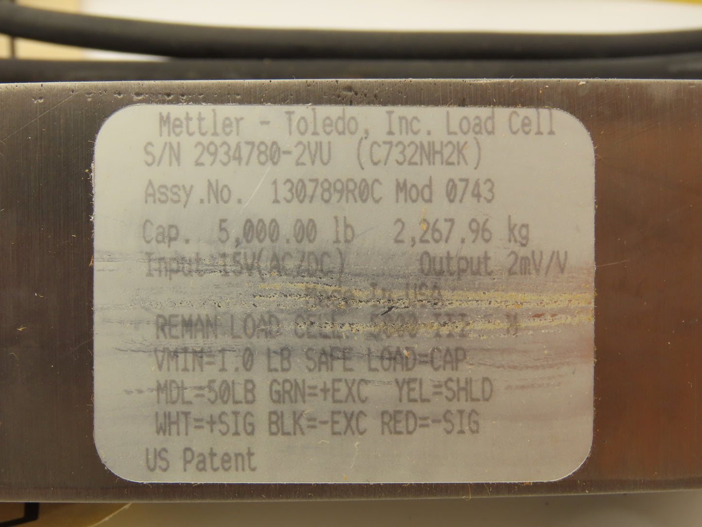 Mettler Toledo 130789R0C Weigh Scale Load Cell 5000 Lb