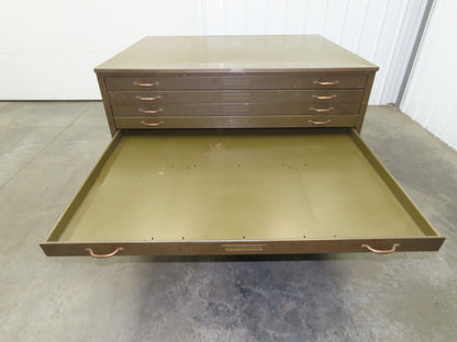 Hamilton Vintage Blueprint File Metal Cabinet 54×42x36" 10 Drawers Map Draft