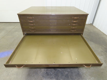 Hamilton Vintage Blueprint File Metal Cabinet 54×42x36" 10 Drawers Map Draft