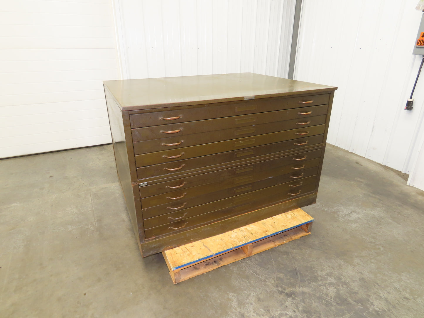 Hamilton Vintage Blueprint File Metal Cabinet 54×42x36" 10 Drawers Map Draft