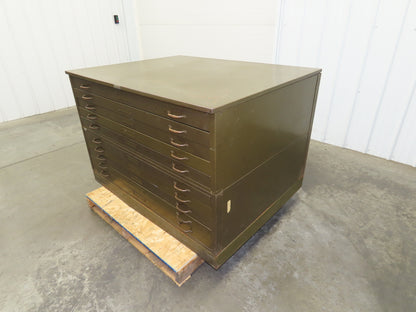 Hamilton Vintage Blueprint File Metal Cabinet 54×42x36" 10 Drawers Map Draft