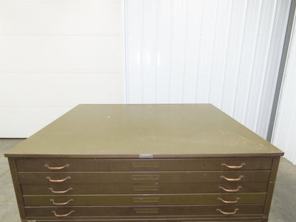 Hamilton Vintage Blueprint File Metal Cabinet 54×42x36" 10 Drawers Map Draft