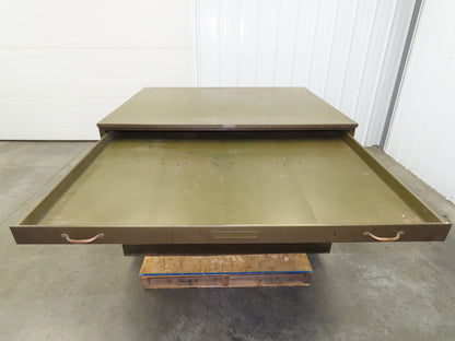 Hamilton Vintage Blueprint File Metal Cabinet 54×42x36" 10 Drawers Map Draft