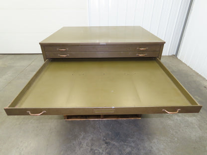 Hamilton Vintage Blueprint File Metal Cabinet 54×42x36" 10 Drawers Map Draft