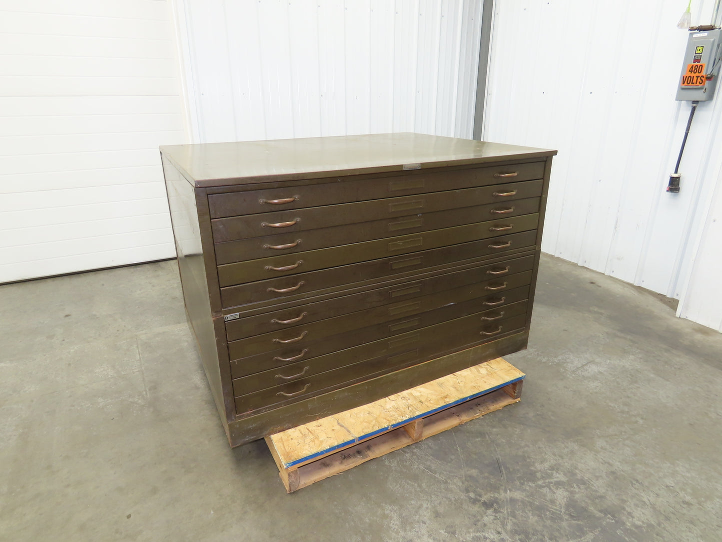 Hamilton Vintage Blueprint File Metal Cabinet 54×42x36" 10 Drawers Map Draft