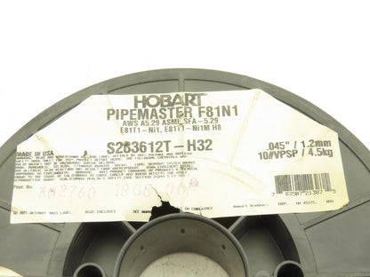 Hobart Pipemaster F81N1 Welding Wire E81T1-NI1 E81T1-NI1M H8 .045" 10#VPSP