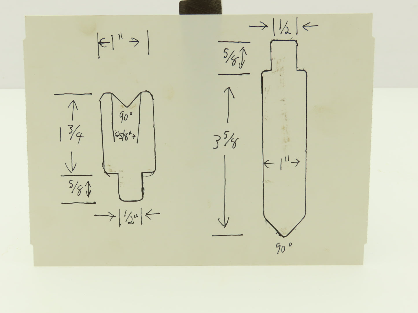 Press Brake Straight Punch & Die 11-14/16" Long 90° 5/8" V Set
