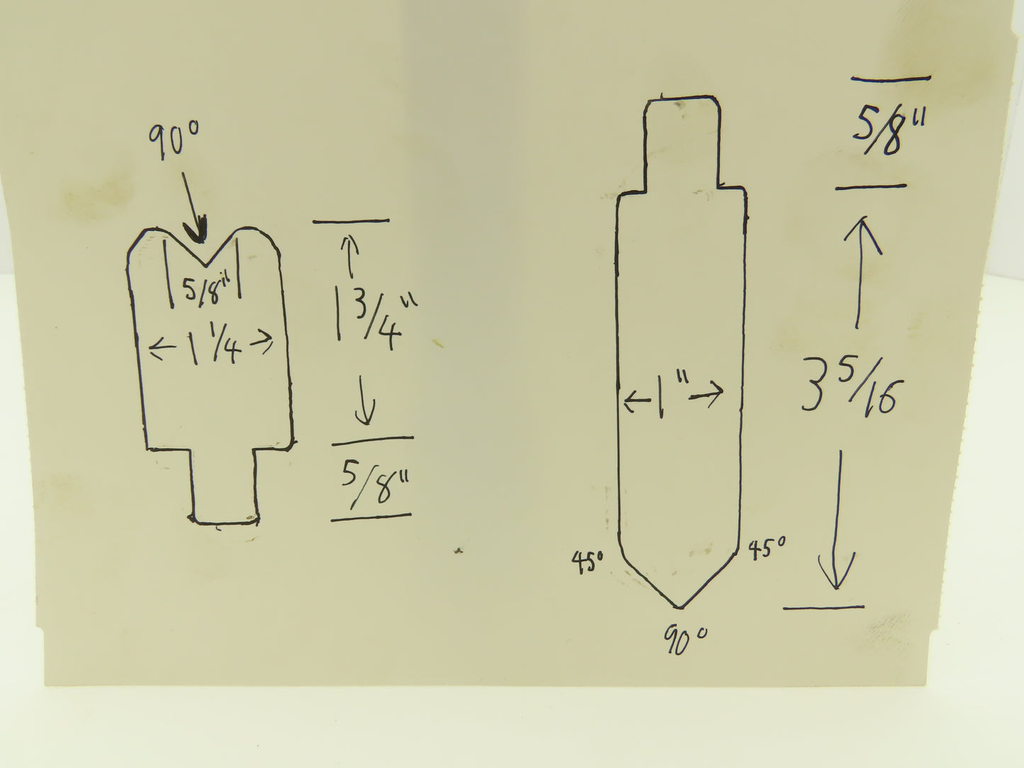 Press Brake Straight Punch & Die 16-3/4" Long 90° 5/8" V Set