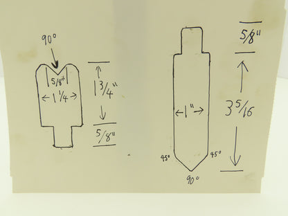 Press Brake Straight Punch & Die 16-3/4" Long 90° 5/8" V Set