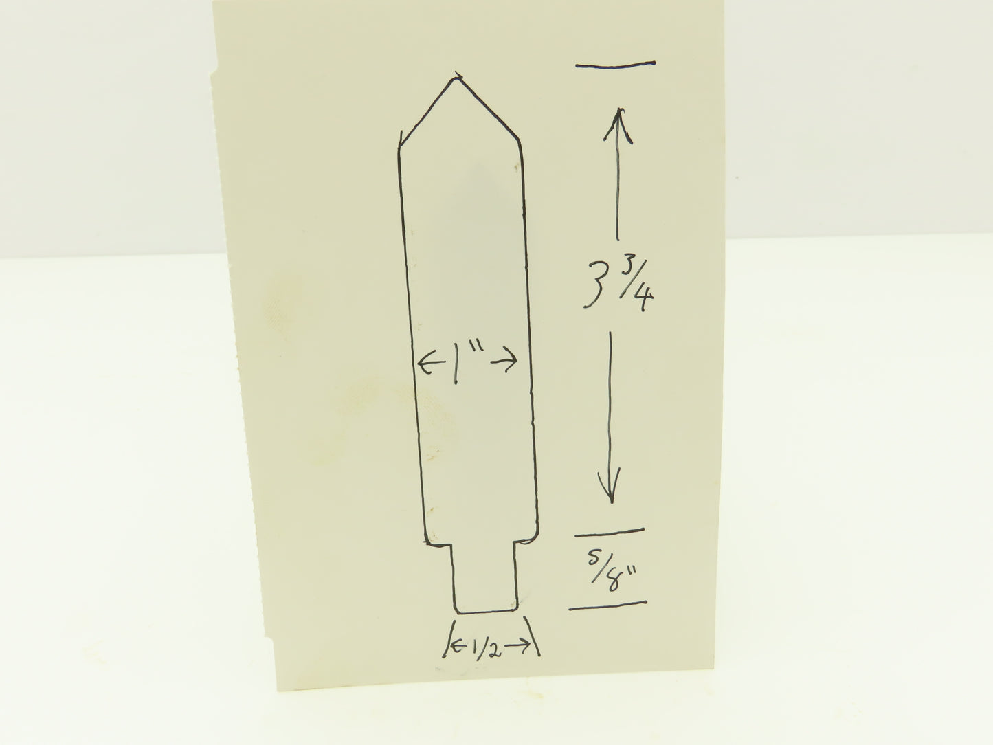 Press Brake Straight Punch Die 16" Long 90° With 1/2 x 5/8" Shank