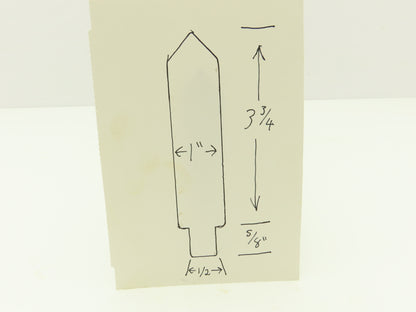 Press Brake Straight Punch Die 16" Long 90° With 1/2 x 5/8" Shank