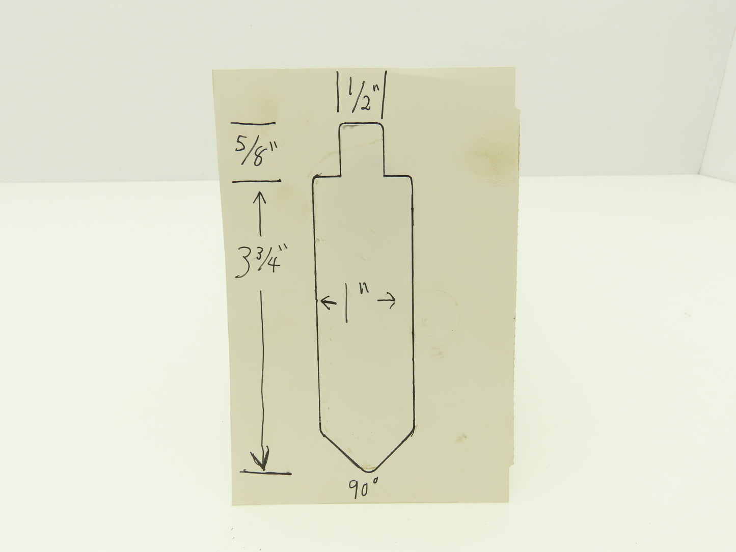 Press Brake Straight Punch Die 12" Long 90° With 1/2 x 5/8" Shank