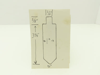 Press Brake Straight Punch Die 12" Long 90° With 1/2 x 5/8" Shank