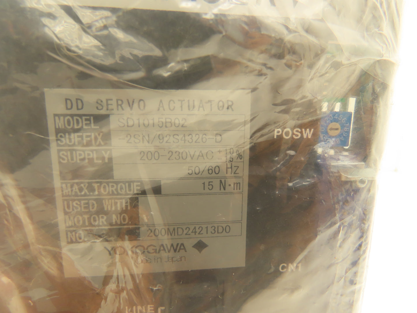 Yokogawa SD1015B02-2SN92S4326-D Dynaserv Servo Actuator 200-230VAC