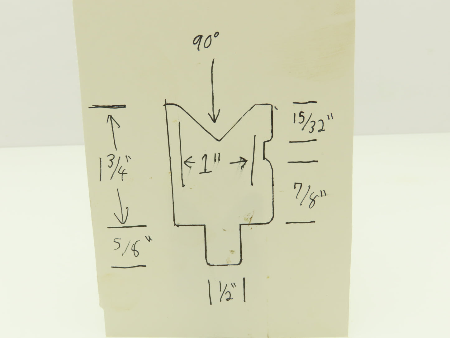 Chicago Press Brake Die 13-3/4" Long 90° Offset With 1/2 x 5/8" Shank
