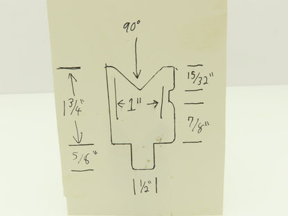 Chicago Press Brake Die 13-3/4" Long 90° Offset With 1/2 x 5/8" Shank