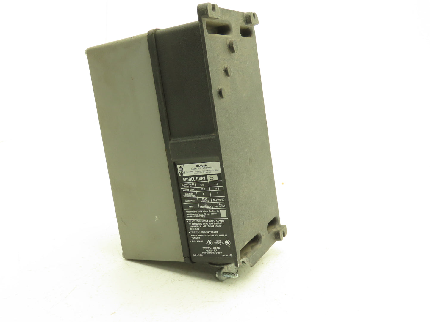 Boston Gear RBA2 S Ratiotrol DC Motor Control Beta II 230VAC 2Hp 15.8A 180VDC